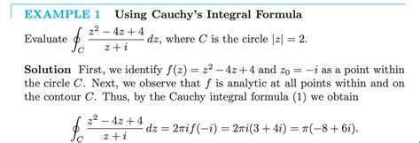 Toradh íomhá ar Cauchy's Integral Formula Examples