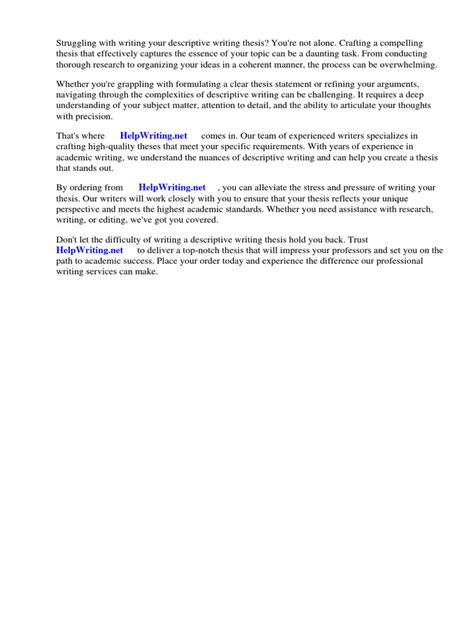 Image result for Descriptive Essay Thesis Example