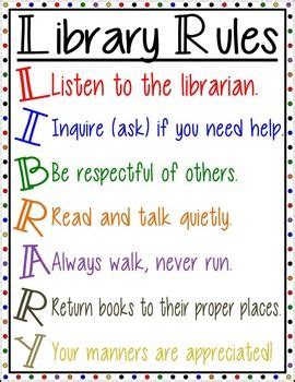 Image result for Basic School Library Rules