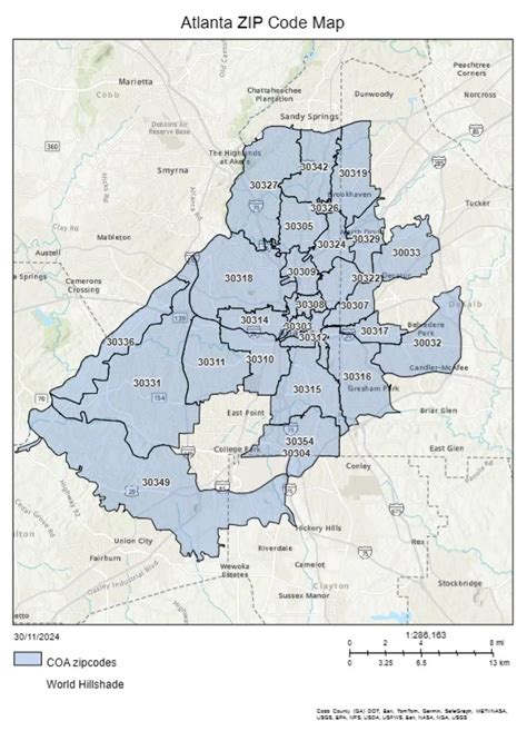 Image result for Atlanta Zip Code Map