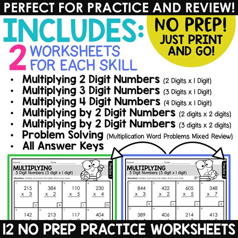 Image result for Multiplying Whole Numbers Worksheet