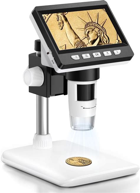 4.3 Inch LCD Digital Microscope, AOPICK Coin Microscope Camera with 50X ...