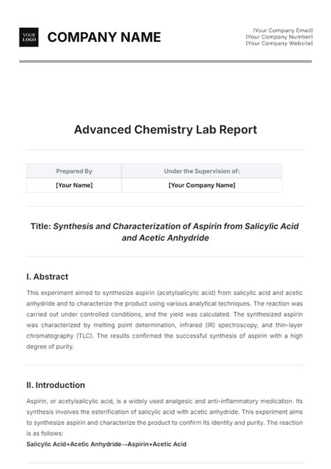 Image result for Chemical Lab Report Example