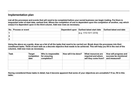 Image result for Implementation Plan Layout