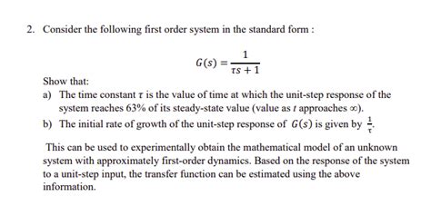 Image result for First Order System Formula Time Cons