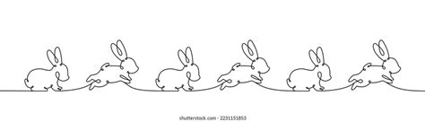 Image result for Line Drawing Rabbit