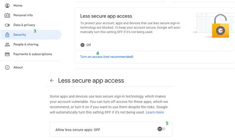 Toradh íomhá ar Enable Less Secure Apps Google