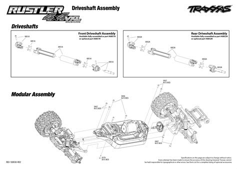 Toradh íomhá ar Traxxas Rustler 2WD Exploded-View
