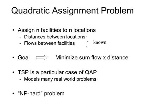 Image result for Quadratic Assignment Problem
