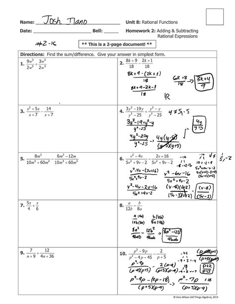 Toradh íomhá ar Examples of Adding Rational Expressions