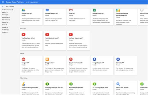 Google Developer YouTube API に対する画像結果