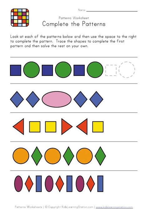Complete Pattern Free Worksheets に対する画像結果