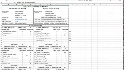 Simple Excel Transcript Template に対する画像結果