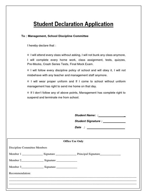 Image result for Declaration Form Sample