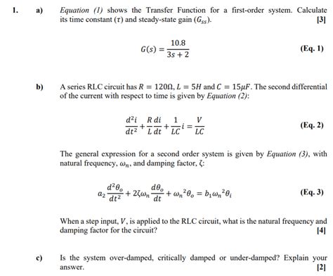 Image result for Transfer Function Time Constant of First Order System