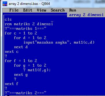 Image result for Array in Q Basic