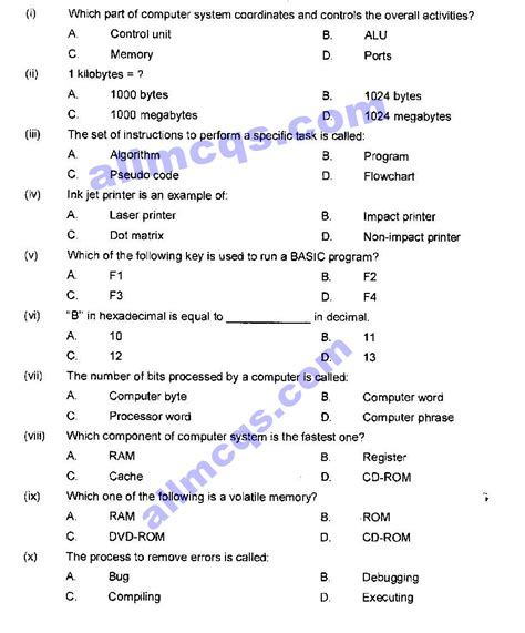 Toradh íomhá ar Computer Studies Questions and Answers