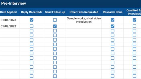 Toradh íomhá ar Job Application Spreadsheet Example