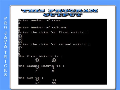 Matrix Java Code に対する画像結果
