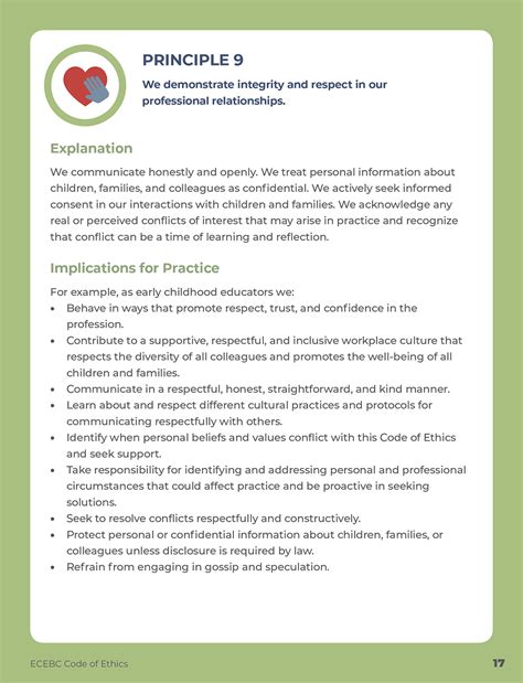 Image result for ECEBC Code of Ethics Printable