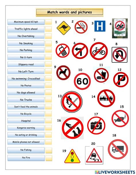 Image result for Signs in a Building Worksheet