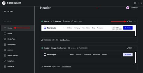 Image result for Elementor How to Edit Header
