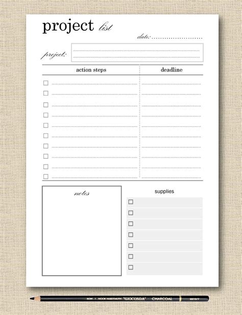 Image result for Printable Project Sheet with Design