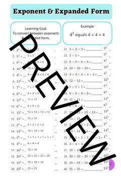 Image result for Exponent Expanded Form Worksheets