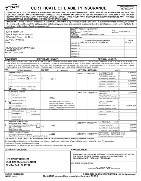 Image result for Auto Insurance Certificate Sample