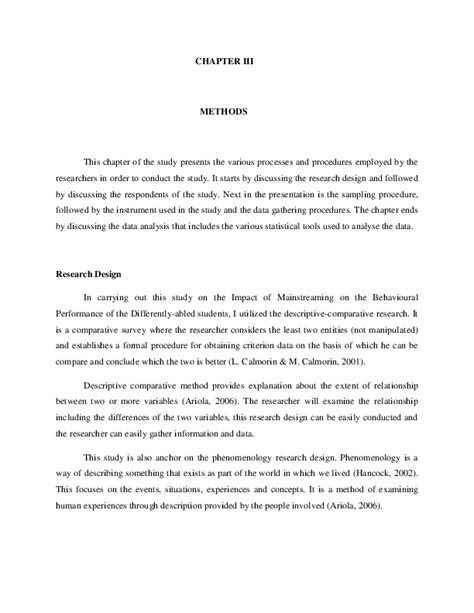 Image result for Descriptive Research Design Sample Thesis