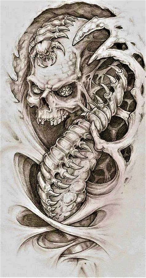 Image result for Alien Skull Tattoo Drawings