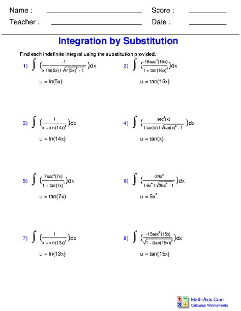 Afbeeldingsresultaten voor Integral Calculus Worksheet