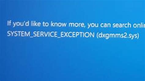System Service Exception に対する画像結果