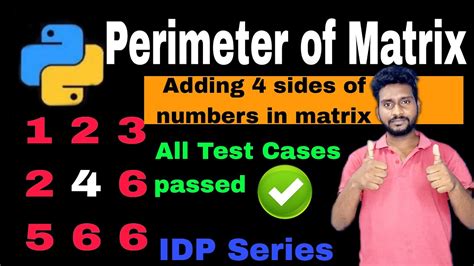 Image result for Perimeter of a Matrix in Python
