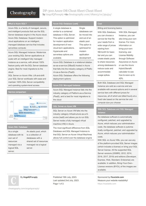 Afbeeldingsresultaten voor Azure Data Engineer Cheat Sheet