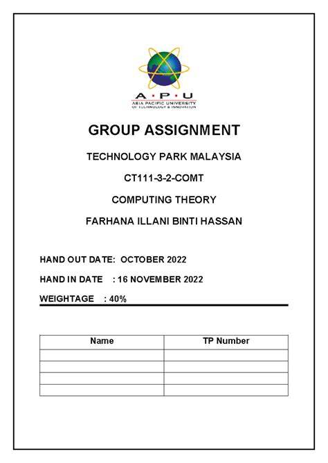 Computer Assignment Cover Page に対する画像結果