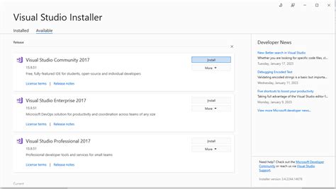 Image result for Visual Studio Installer 2017