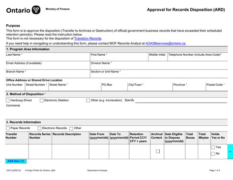 Toradh íomhá ar Records Disposition Form