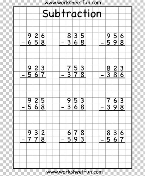 Image result for Subtracting 3-Digit Numbers Worksheet
