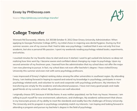 Image result for Transfer Essay Examples Common App