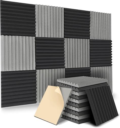Amazon.com: 12 Pack Self-Adhesive Acoustic Panels, 12"X 12"X1" Sound ...