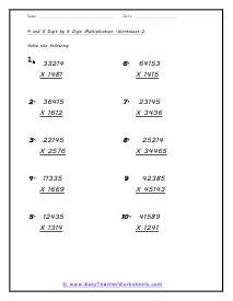 Image result for Multiplication Questions 5 Digit