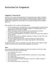 Image result for Instruction Set Assignment Examples