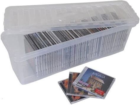 EZ Pack HEAVY DUTY CD Storage Plastic Shelf Boxes Stackable Slim ...