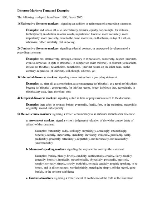 Image result for Discourse Markers Bombastic List