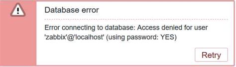 Image result for Zabbix Database Error