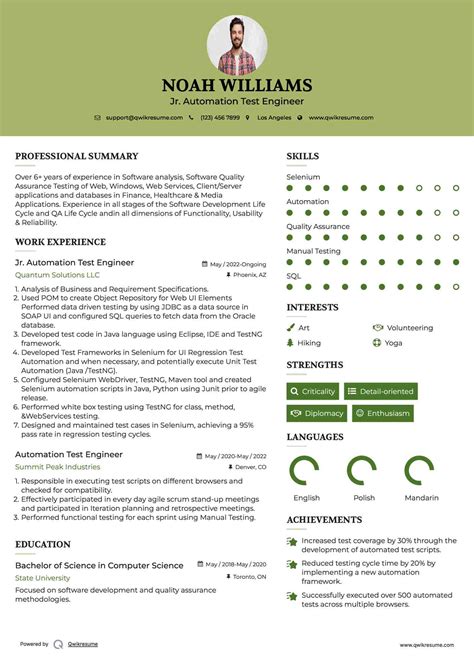 Image result for CV for Automation Test Engineer