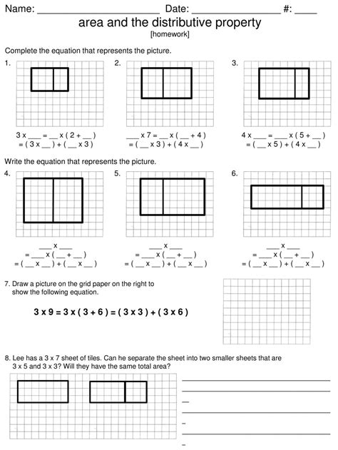 Worksheet Distributive Property Review に対する画像結果