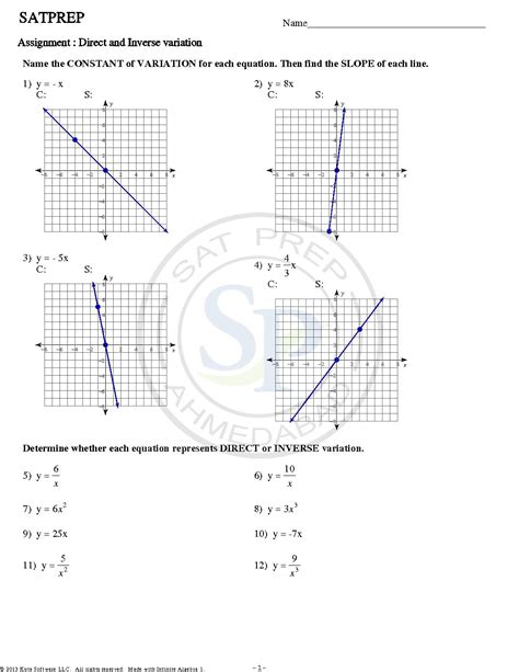 Image result for Direct Variation Kuta Worksheet