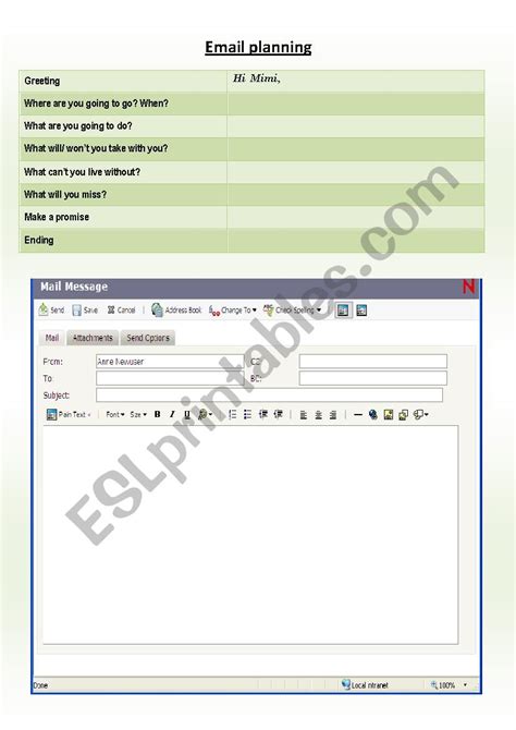 Image result for Email Writing ESL Worksheets